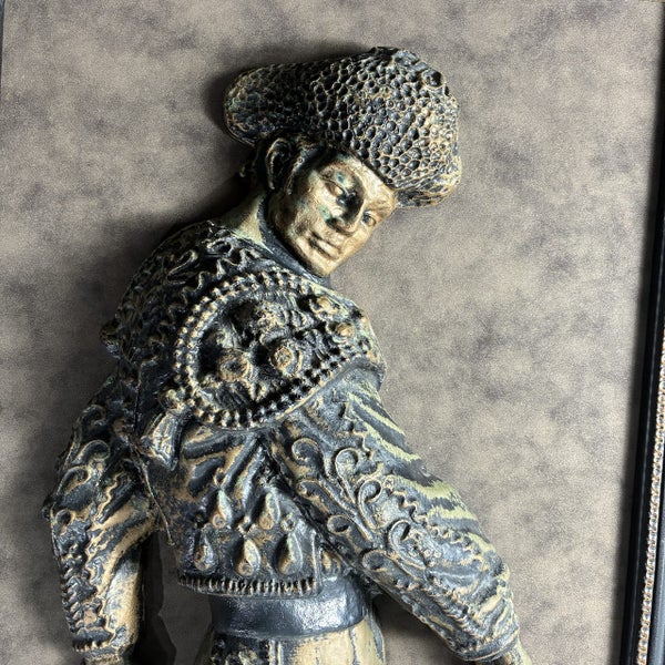 Vintage Framed Matador Relief Wall Art – Ornate Plaster Figure Carousel 2