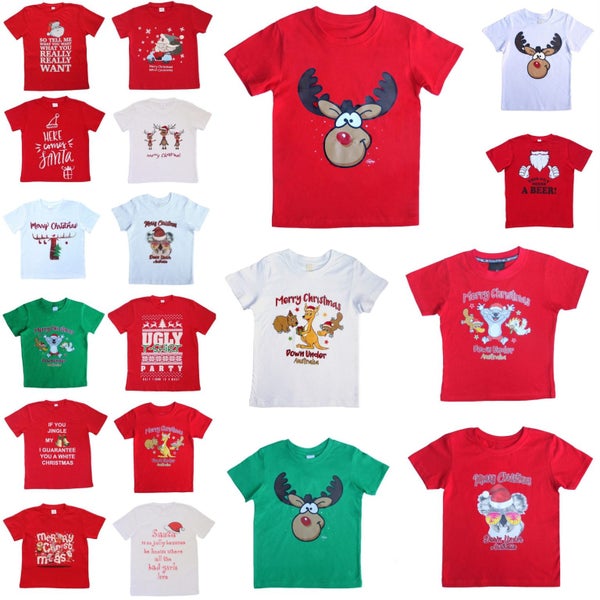 New Funny Unisex Xmas Christmas T shirt Tee Adult Kids Mens Womens Boys Santa... Carousel 2