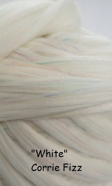 200gms "White" Corrie Fizz - Wool/Llama/Rayon Carousel 1