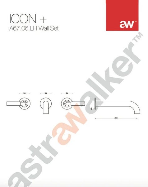 Ex Display Astra Walker Icon + Lever Wall Set with 200mm Spout | Chrome Carousel 2
