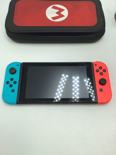 * Red / Blue Nintendo Switch V1 Console w/ Case & Extra Controller! * Carousel 2