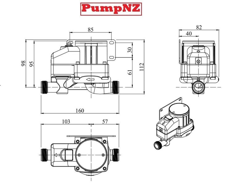 Hot Deal - Automatic Mains Pressure Hot Water Booster Pump WP-PA15-18 quiet Carousel 2