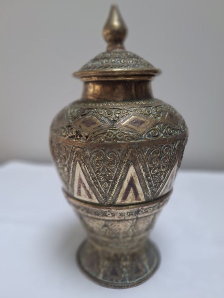 Antique bronze urn with copper inlay, South East Asian Carousel 1