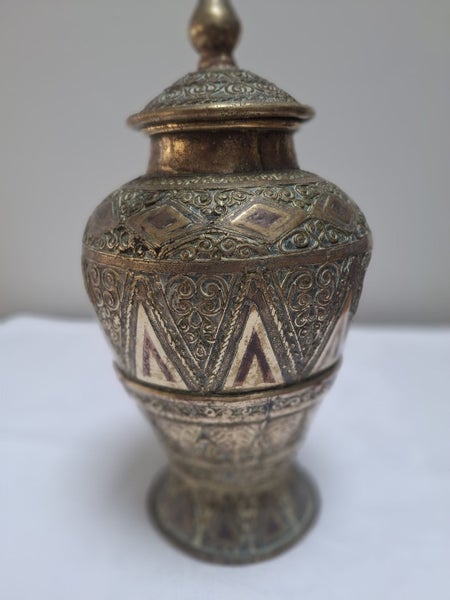 Antique bronze urn with copper inlay, South East Asian Carousel 2