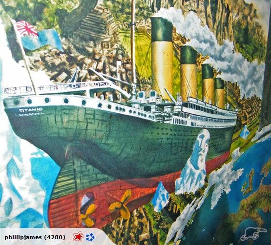 RMS TITANIC Painting Water Colour ORIGINAL Surrealistic AWESOME Signed ART WORK64351025543426110