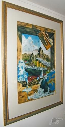 RMS TITANIC Painting Water Colour ORIGINAL Surrealistic AWESOME Signed ART WORK64351025543426111