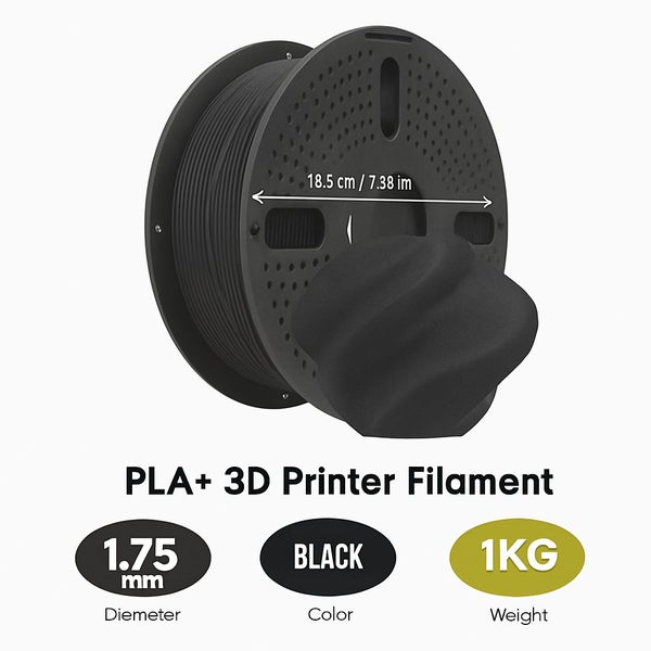 PLA+ Filament 1.75mm 1KG for 3D Printer - Black Carousel 1