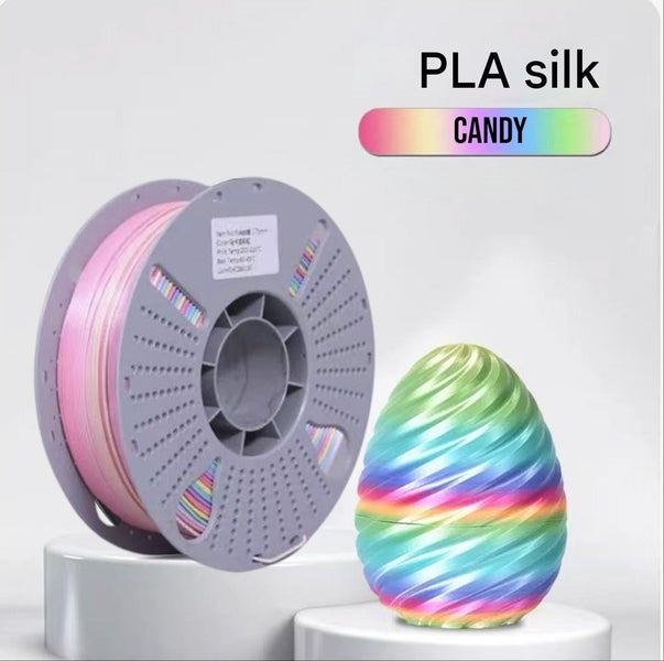 Silk PLA Filament 1.75mm 1KG for 3D Printer - Candy Carousel 1