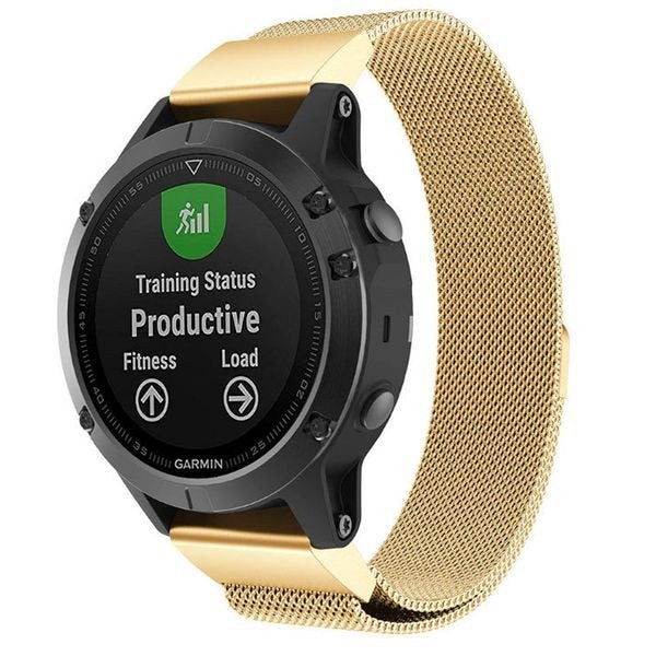 Garmin Fenix 7S Pro Milanese Loop Strap Gold Carousel 1
