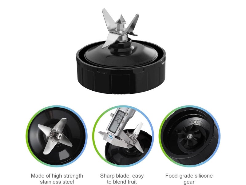 7 Fins Extractor Blade Replacement + Extra Rubber Gasket for Ninja Blender Carousel 2