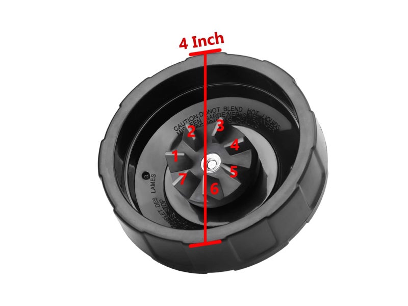 7 Fins Extractor Blade Replacement + Extra Rubber Gasket for Ninja Blender Carousel 7
