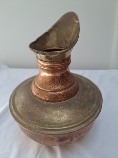 Antique copper and brass water pitcher, Made in England Carousel 2