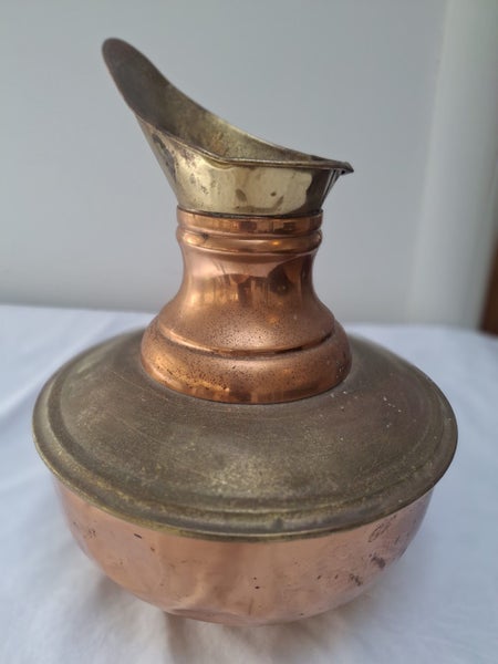 Antique copper and brass water pitcher, Made in England Carousel 1