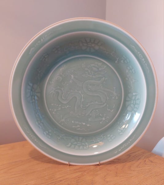 Large Chinese Porcelain Dragon Charger Yongzheng Mark Carousel 1