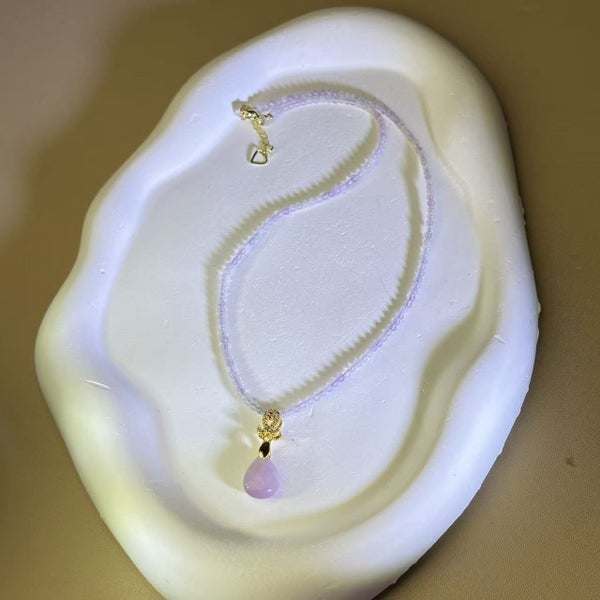 Purple Kunzite Pendant Beads Necklace Carousel 1