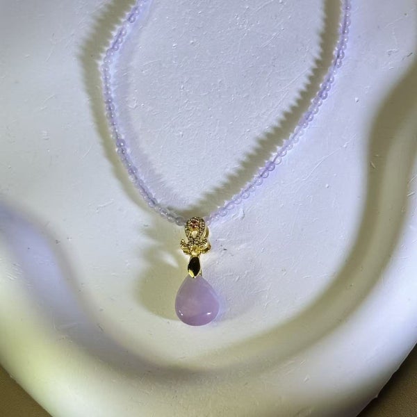 Purple Kunzite Pendant Beads Necklace Carousel 2