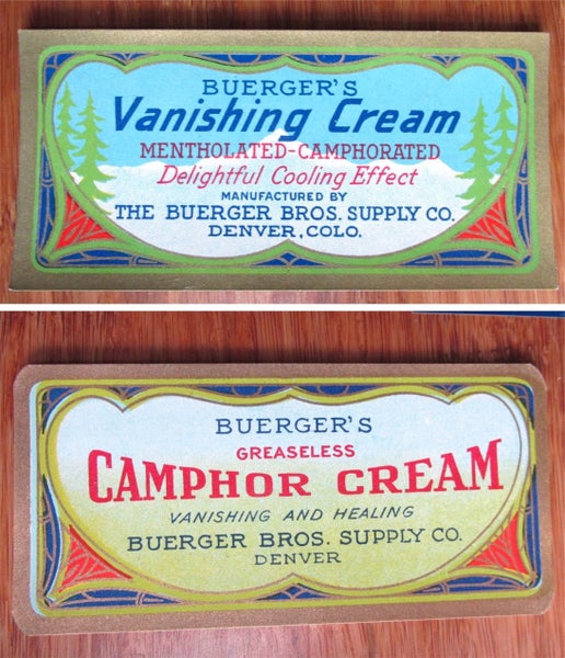 2x Antique cosmetics & perfume labels - from the early 1900s Carousel 1