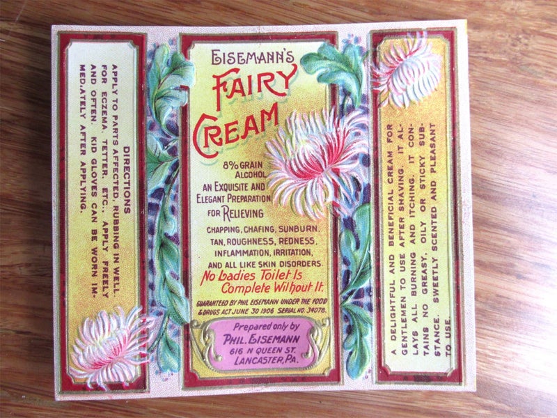 Two 113-year old Antique Cosmetic Jar Labels - FAIRY CREAM Carousel 2