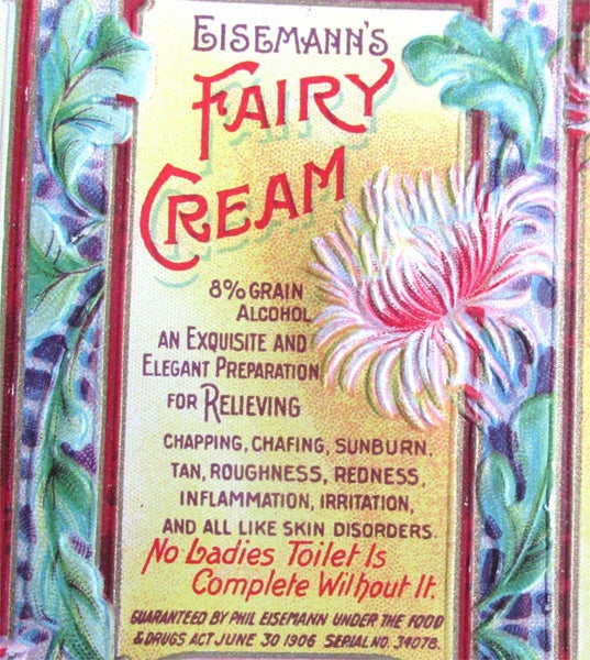Two 113-year old Antique Cosmetic Jar Labels - FAIRY CREAM Carousel 6