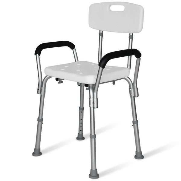 Shower Chair Bath Seat 120Kg Capacity With Arms Adjustable Height For Elderly... Carousel 2