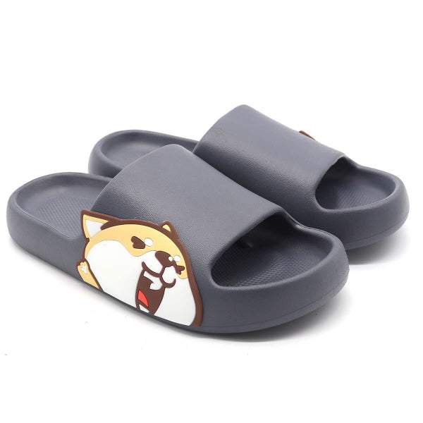 Pillow Slides Sandals Anti-Slip Ultra Soft Slippers Shoes Cute Shiba Inu Clou... Carousel 12