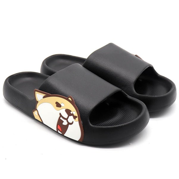 Pillow Slides Sandals Anti-Slip Ultra Soft Slippers Shoes Cute Shiba Inu Clou... Carousel 1