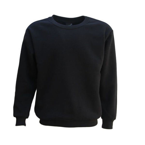 New Adult Unisex Plain Pullover Fleece Jumper Mens Long Sleeve Crew Neck Swea... Carousel 1