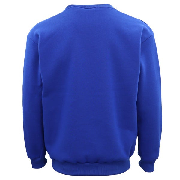 New Adult Unisex Plain Pullover Fleece Jumper Mens Long Sleeve Crew Neck Swea... Carousel 2