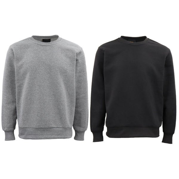 Unisex Men's Plain Pullover Fleece Jumper Long Sleeve Crew Neck Sweater Jacke... Carousel 2