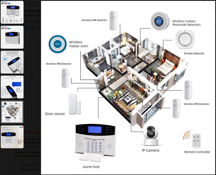 PET FREINDLY Home Alarm System Kit 4G GSM WiFi with Camera and FREE APP Carousel 1