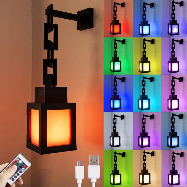 Pixel Lantern Night Light 16 Color LED Rechargeable Mood Lamp for Bedroom Decor Carousel 1