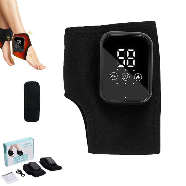 Electric Heated Ankle Massager Rechargeable Vibration Therapy Device with Heat Carousel 1
