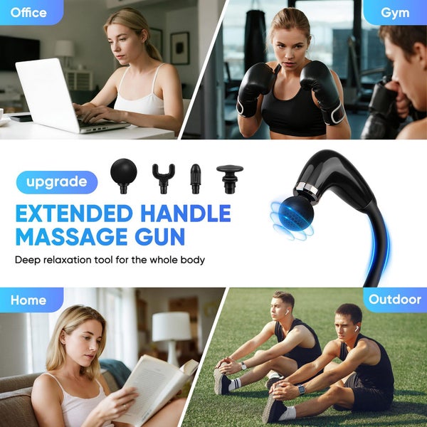 U-Shaped Hook Massage Gun Electric Deep Tissue Muscle Relaxer Silent Fitness Carousel 8