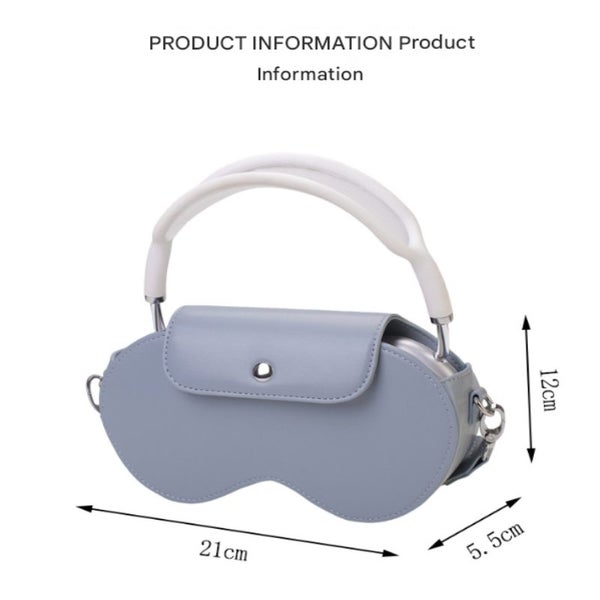 Elosung Blue Chic Pu Leather Crossbody Storage Bag For Apple Airpods Max Protect Carousel 2