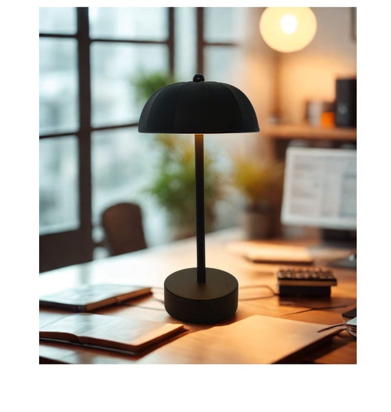 Elosung Black Chic Mushroom Led Table Lamp Rechargeable Cordless Touch Control 3 Carousel 1