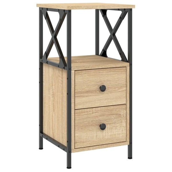vidaXL Bedside Cabinet Sonoma Oak 34x35.5x70 cm Engineered Wood Carousel 2