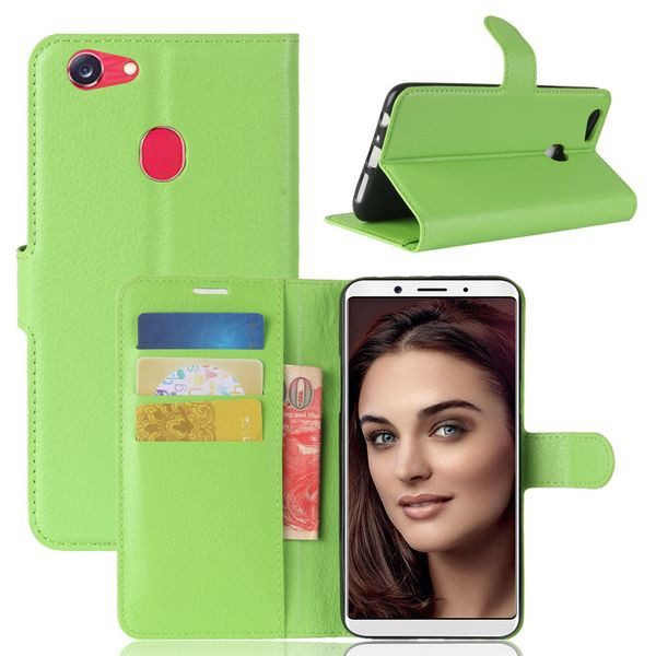Oppo A73 Pu Wallet Case [Green] Carousel 1