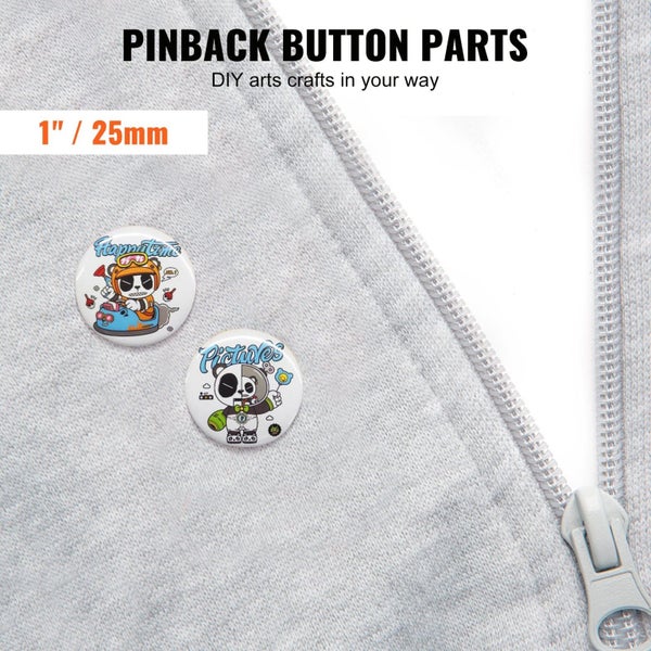 1" 25Mm Button Badge Parts Supplies For Button Maker Machine 500 Sets Carousel 1