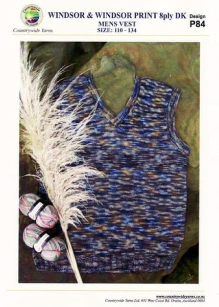 Countrywide Yarns Windsor DK Men's Vest Pattern ***NEW*** Carousel 1