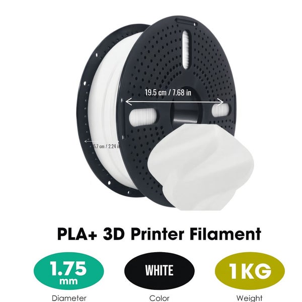 PLA+ Filament 1.75mm 1KG for 3D Printer - White Carousel 1