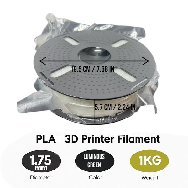 PLA Glow in the Dark Filament 1.75mm 1KG for 3D Printer - Glow Green Carousel 7