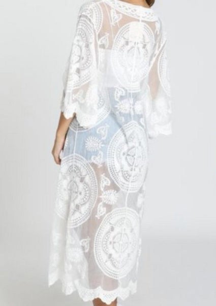 Floral Lace Kimono Dress Cape Cardigan 3572220 Carousel 2