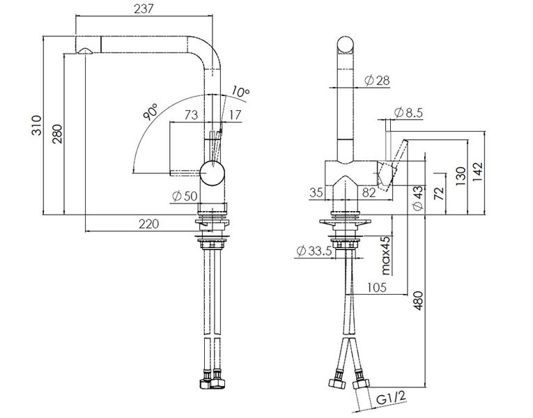 DELETED LINE - LIVE SQUARE KITCHEN MIXER BLACK Carousel 2
