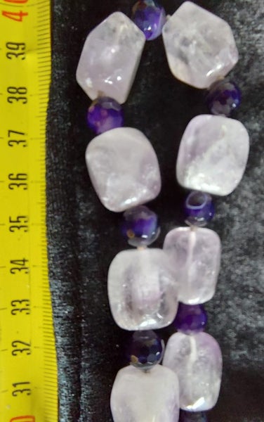 Eyecatching chunky genuine Amethyst sterling silver Necklace Carousel 13