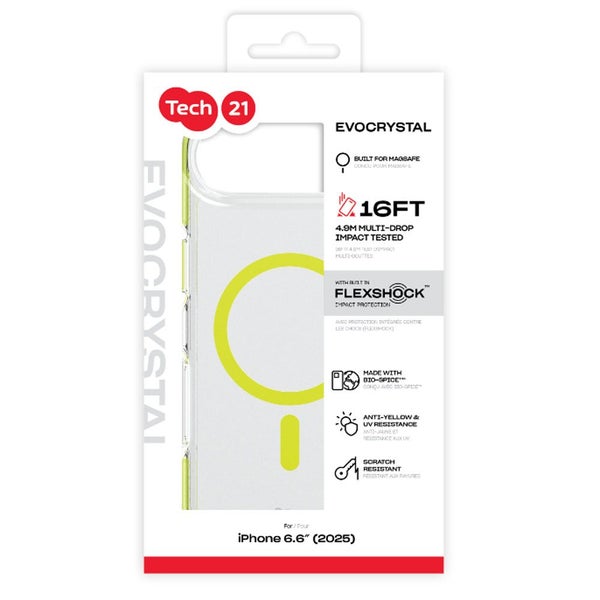 Tech21 EvoCrystal MagSafe Case for iPhone Air - Clear/Green Carousel 3