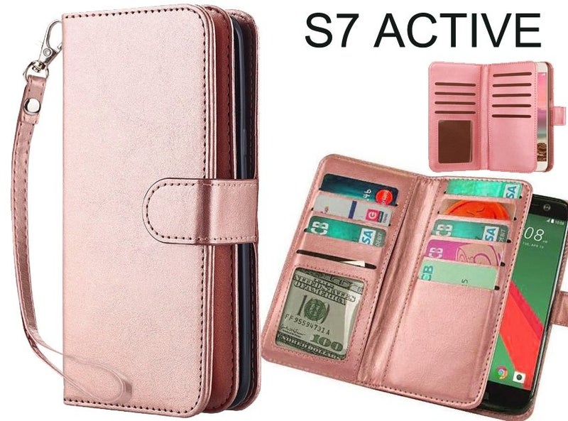 Galaxy S7 Active Case Double Wallet leather case 9 Card Slots Carousel 1