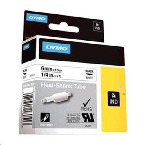 Dymo 18051 RHINO 1/4" WHITE HEAT SHRINK TUBES- 6MM [18051] Carousel 1