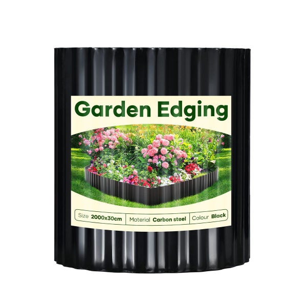 Garden Landscape Edging 20mx30cm Lawn Border Flower Bed DIY Carbon Steel Carousel 12