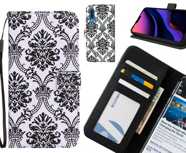 Galaxy A50 case 3 card leather wallet case printed ID Carousel 1