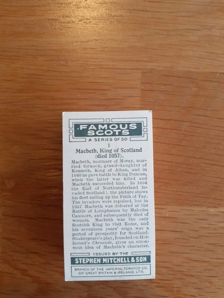 Mitchell and Son, Famous Scots Cigarette Cards Carousel 2